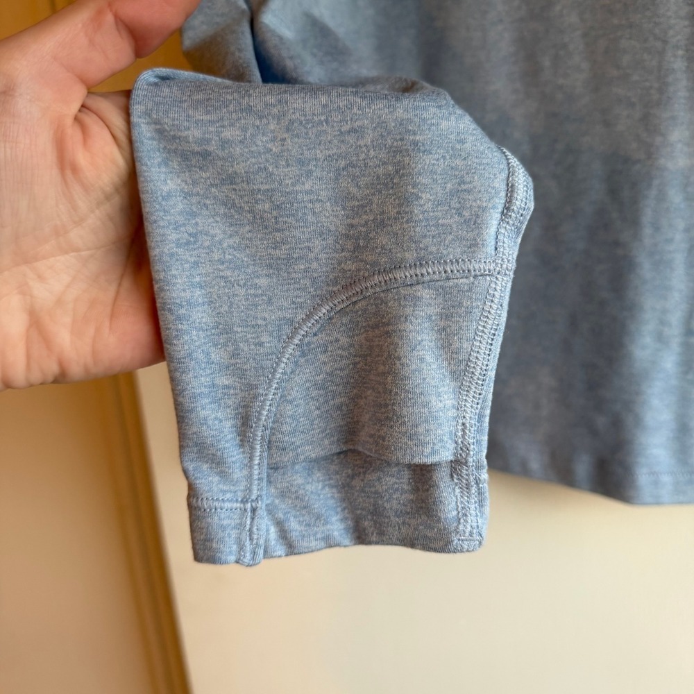 Athleta Uptempo Hoodie Sweatshirt Light Blue Long Sleeve Thumbholes XS TP - Picture 3 of 10
